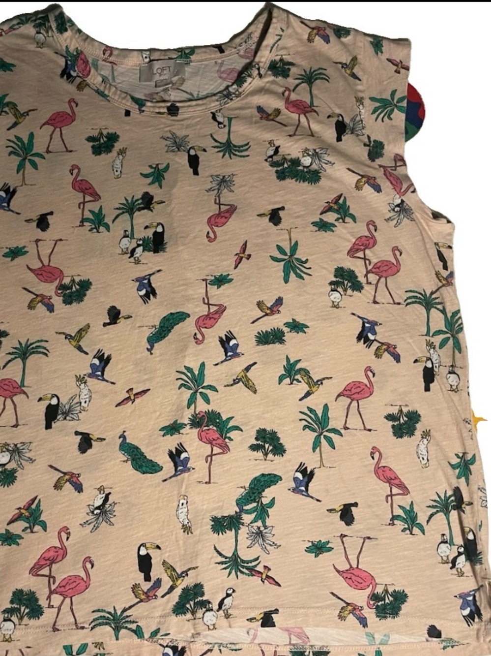 Loft tropical bird print tank, large